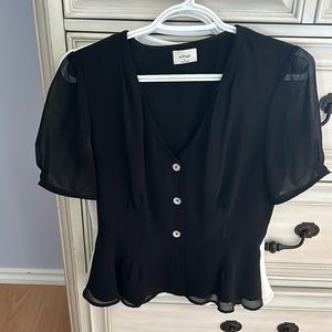 Wilfred button up blouse, black size 4